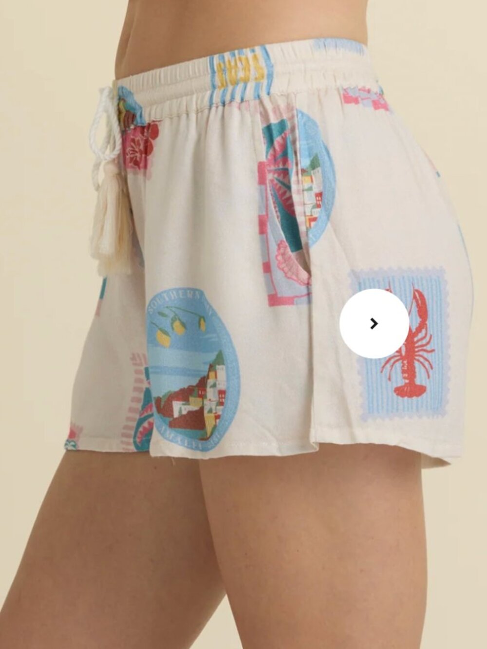 brand new with tags vintage havana Print Crepe Shorts with Drawstring